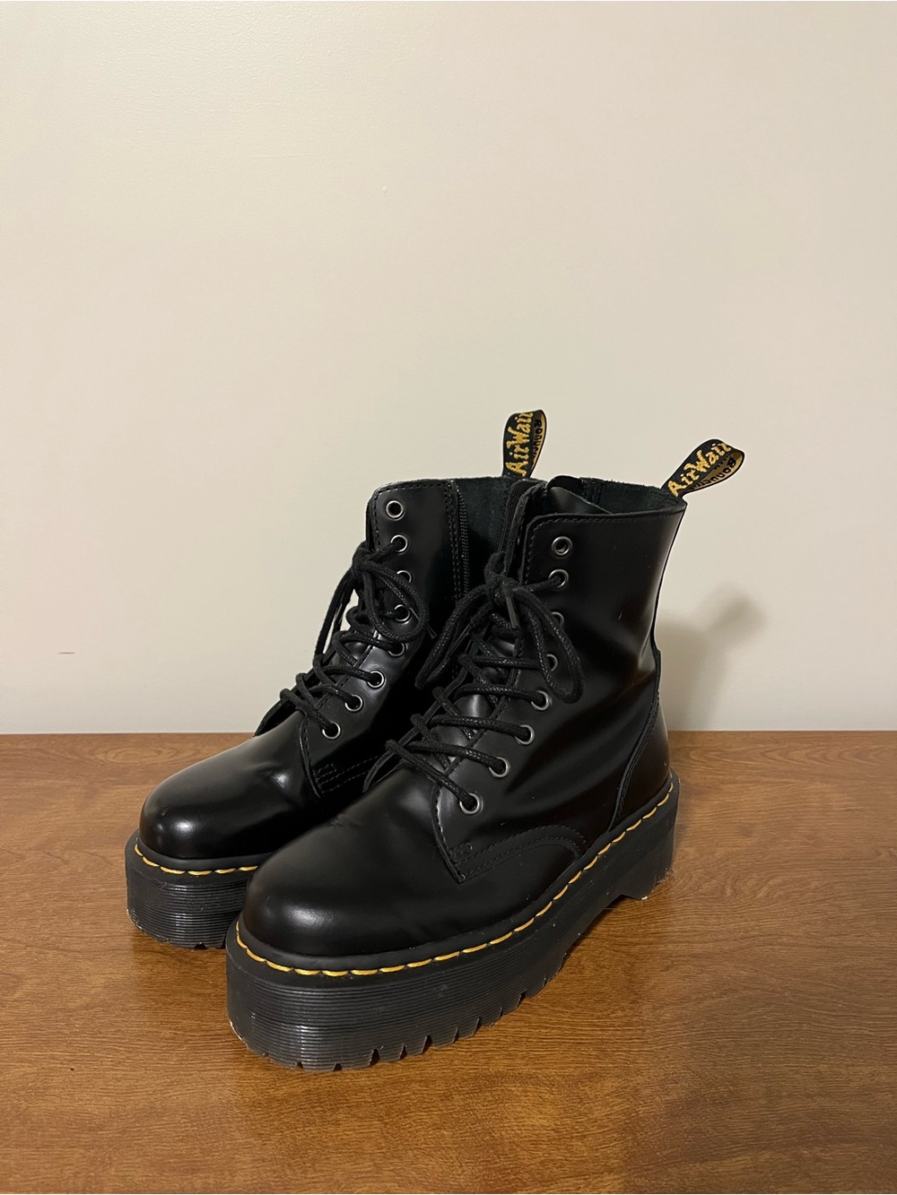 Dr. Martens Jadon Black Platform Lace-Up Boots